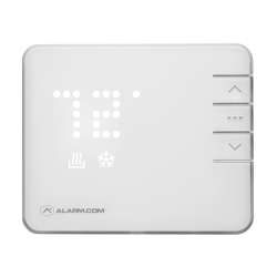 Smart thermostat over a white background